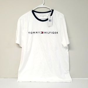 NWT Tommy Hilfiger White Men T Shirt Short Sleeve Sz Large